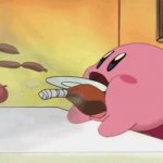 Kirby eating meme template