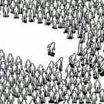 crowd avoiding meme template