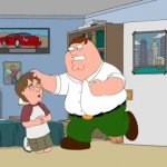 peter griffin beats up kyle meme template