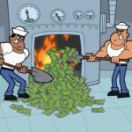 Burning Money meme template