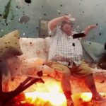 Sofa explosion meme template