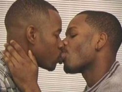 2 gay black mens kissing meme template