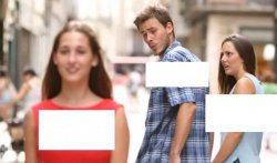 Distracted boyfriend meme template