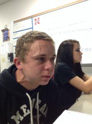 Boy holding his breath meme template