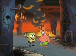 "We did it, Patrick! We saved the City!" meme template
