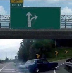 Car turning meme template