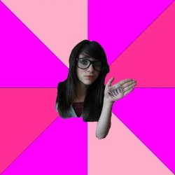 Idiot Nerd Girl meme template