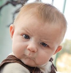 Skeptical Baby meme template