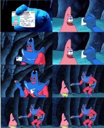 Patrick Star and Man Ray meme template