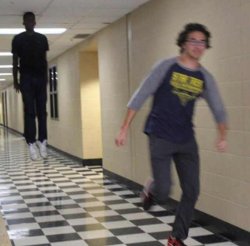 floating boy chasing running boy meme template