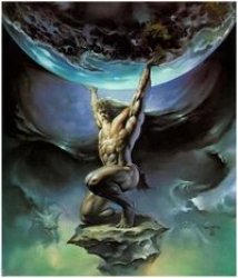 Atlas holding Earth meme template