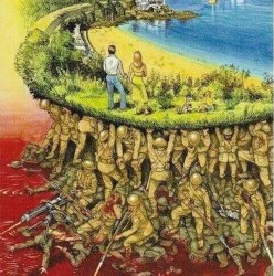 Soldiers hold up society meme template