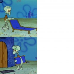 Squidward chair meme template