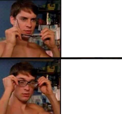 Peter Parker's Glasses meme template