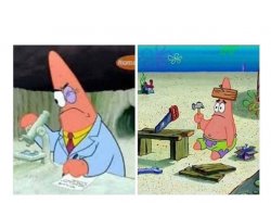 Patrick Scientist vs. Nail meme template