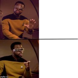 Geordi Drake meme template