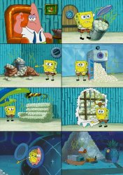 Spongebob shows Patrick Garbage meme template
