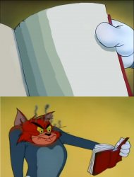 Angry Tom Reading Book meme template