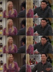 Phoebe teaching Joey in Friends meme template