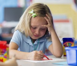 Girl crying while drawing meme template