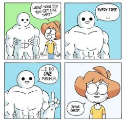 I do ONE Push-Up meme template