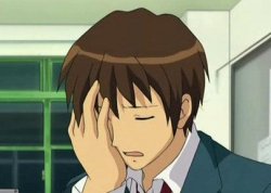 Kyon Face Palm meme template