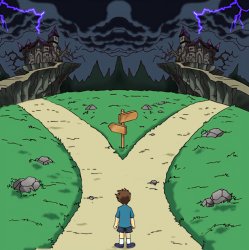 Two paths meme template