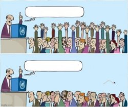 People Raising Hands meme template