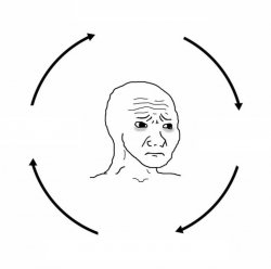 Sad wojak cycle meme template
