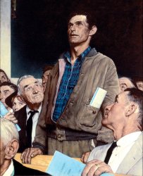 man taking a stand in a town hall meeting meme template