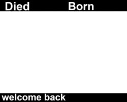 Born Died Welcome Back meme template