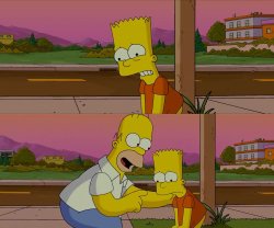 Homer and Bart worst day so far meme template