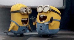Excited Minions meme template