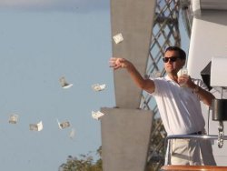 Leonardo DiCaprio throwing Money  meme template