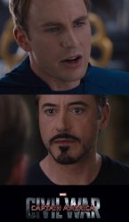 Marvel Civil War meme template