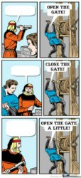 Open the gate a little meme template