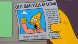Old man yells at cloud meme template